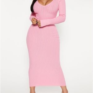 Knit pink dress